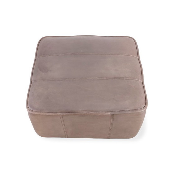 Image 1 of 2 originele Mid Century de Sede Ottoman krukjes, buffelleer, bruin