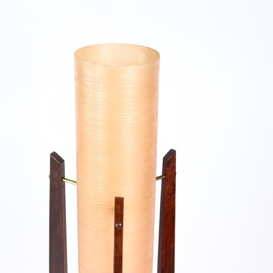 Image 1 of Lampada a razzo spaziale indipendente in fibra di vetro rosa, Cecoslovacchia, anni '60