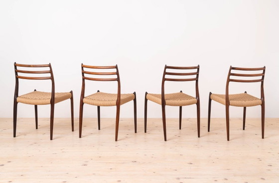 Image 1 of Set di 4 sedie da pranzo di Niels Otto Møller, Danimarca, anni '60, modello 78