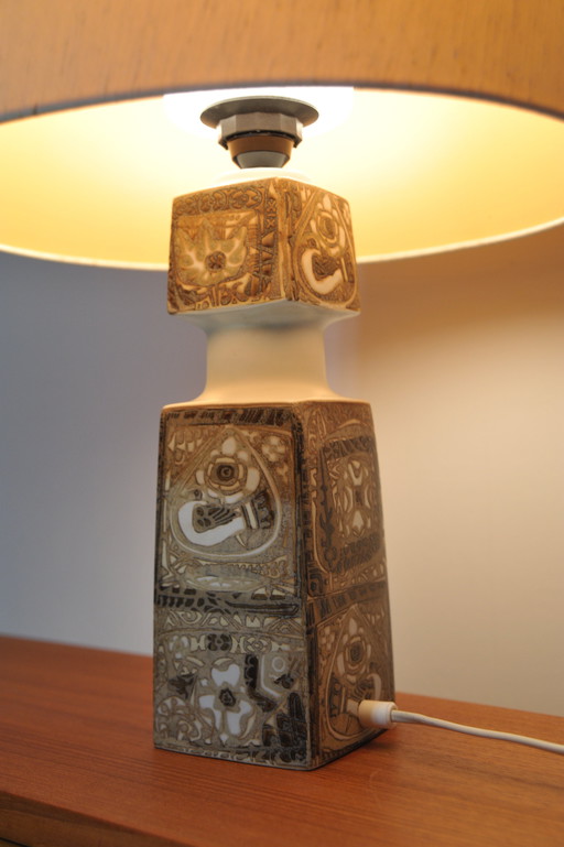 Hand-painted ceramic table lamp by Nils Thorsson for Royal Copenhagen (1970s)