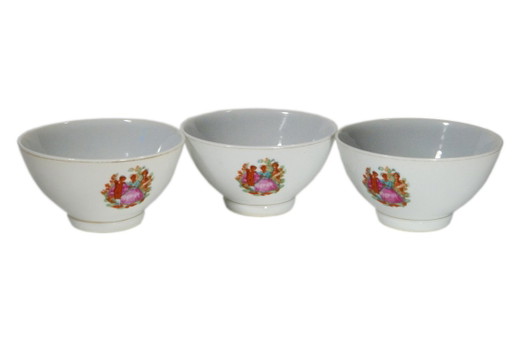 3 Bols Vintage en Porcelaine (Chine), 11x6cm – schalen (photo 2 of 5)