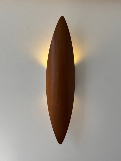Applique da parete vintage XL, in legno termoformato, Francia, 1970