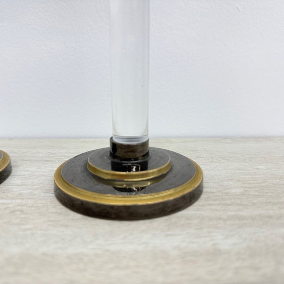 Image 1 of Set aus 2 Caravell-Kerzenständern aus Acrylglas, 1970er Jahre