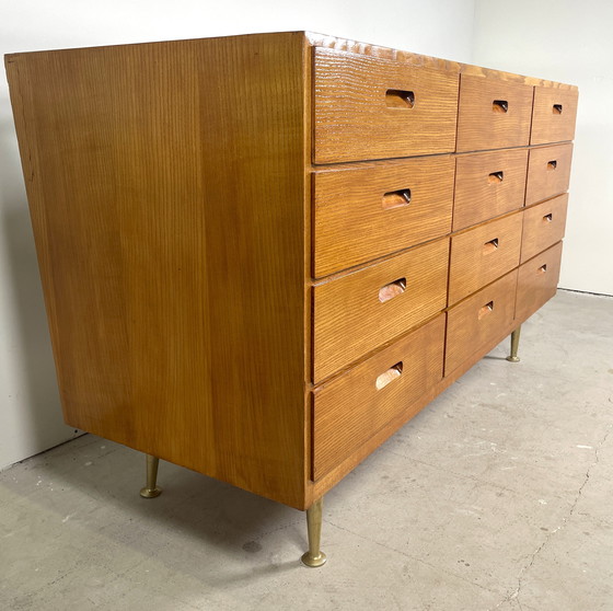 Image 1 of Vintage counter with drawers and glass top