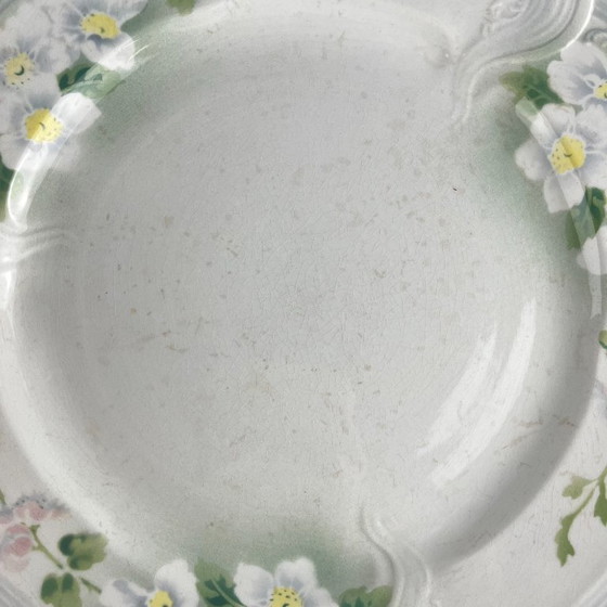 Image 1 of Art Nouveau round platter KG Lunéville, "Apple Tree" model, 1900-1930
