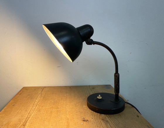 Image 1 of Zwarte industriële tafellamp van Siemens, jaren 30.