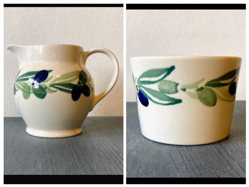 🫒 Rare Beautiful Old Milk Jug and Sugar Bowl Emma Bridgewater 🫒 – servies, Ceramic