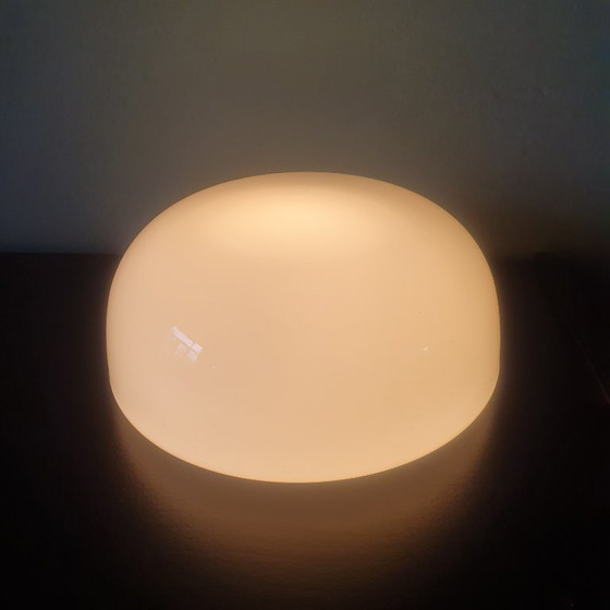 Super sleek Vintage opaline glass wall/ceiling lamp, Half moon,, Wall lights, Metal, Transparent (photo 17 of 20)