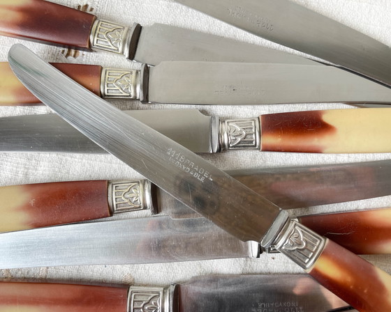 12 coltelli vintage Pradel in bachelite e acciaio inossidabile – Accessori da tavola (photo 7 of 13)