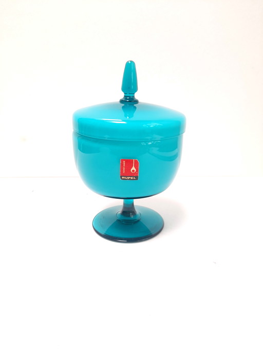 Rupel Boom turquoise opaline candy dish