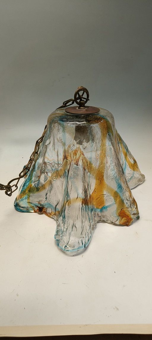 Vintage design italiaans gekleurd glazen Murano hanglamp in de stijl van Nason