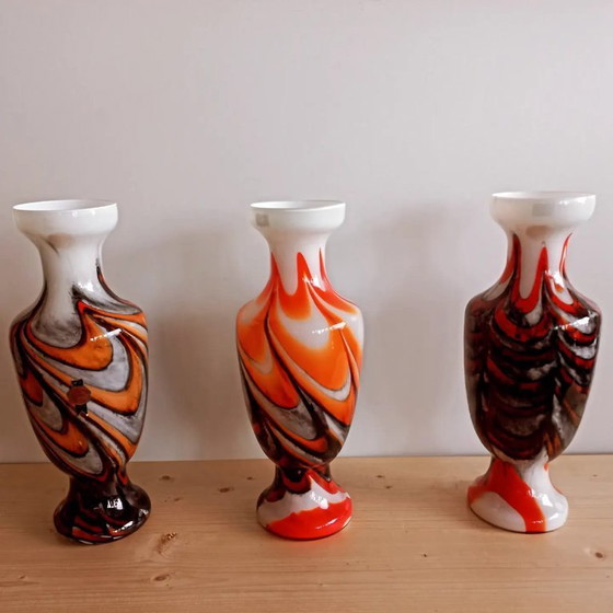 Image 1 of Vintage Handgemaakte Opaline Florence Italy Vaas jaren 60-70