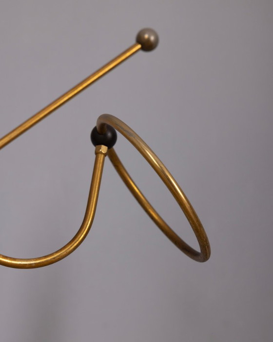 Image 1 of Vintage kapstok uit de jaren 60 in goudkleurig messing, Italiaans design.