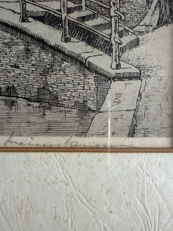 Grabado antiguo Delft Vrouwenregt de Marius Janssen – Mediados de siglo – Litografías y grabados, Paper (photo 3 of 14)
