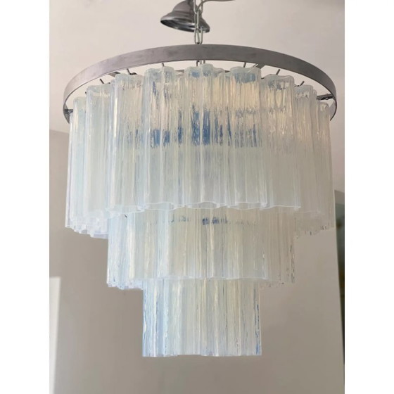 Image 1 of Lustre contemporain « Tronchi » en verre de Murano opale