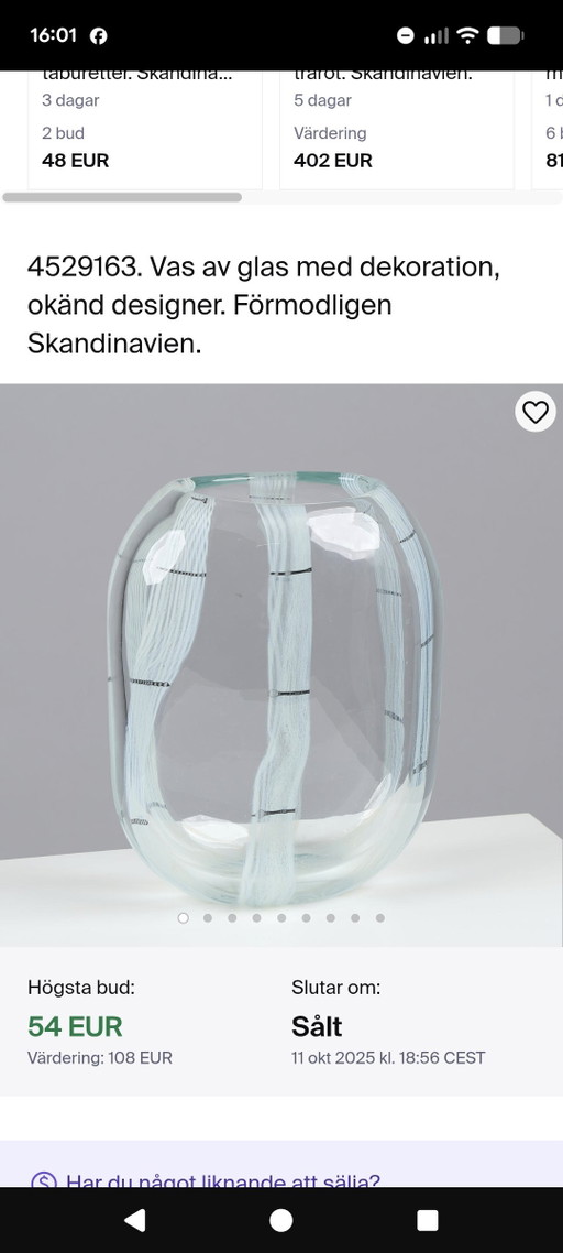 Henry Dean vase made of mouth-blown glass of 4333 grams!