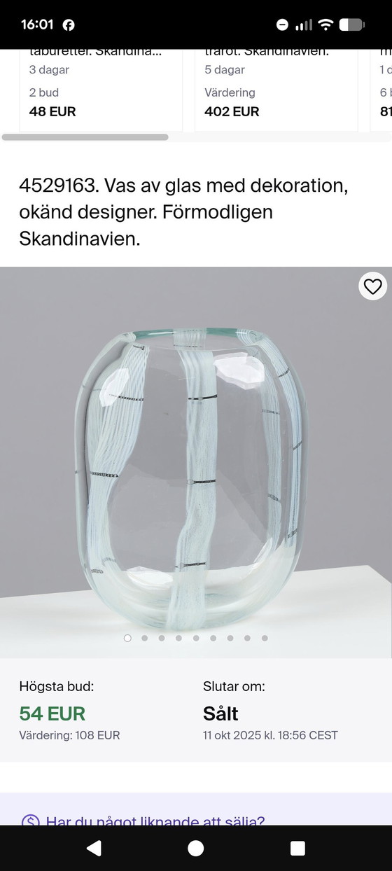 Image 1 of Henry Dean vase made of mouth-blown glass of 4333 grams!