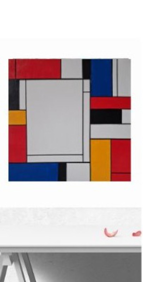 Abstrakte Malerei im Stil von Mondrian – Gemälde & Zeichnungen, Cotton (photo 5 of 8)