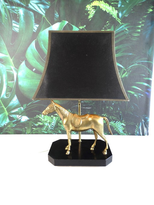 Lampe cheval, style Maison Jansen.