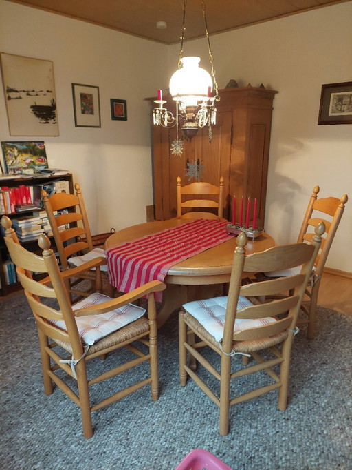 Ensemble de salle à manger, style campagnard, chêne massif