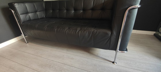 Design Leather Couches Set, Bauhaus / Chrome Retro vintage, Silver (photo 7 of 21)