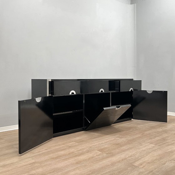Buffet vintage en stratifié Mario Sabot, années 1970 – Buffet bas, Metal, lamine (photo 3 of 9)