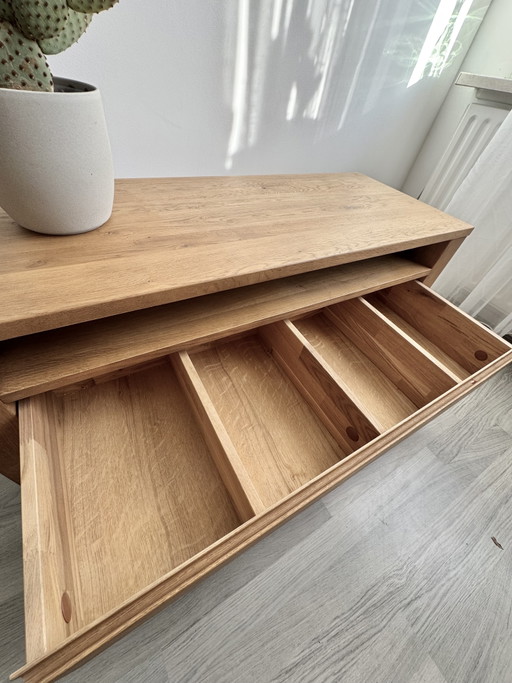 Moderner TV-Schrank aus Hartholz mit Schublade, 117 x 45 x 49 cm (H)