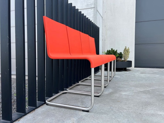Image 1 of 4x Vitra Van Severen .05 poppy red chairs