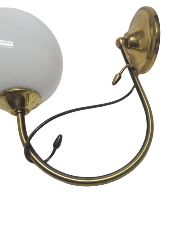 Art Deco wandlamp, Polen, jaren 1950 – Wandlampen, Glass, Brass (photo 7 of 10)