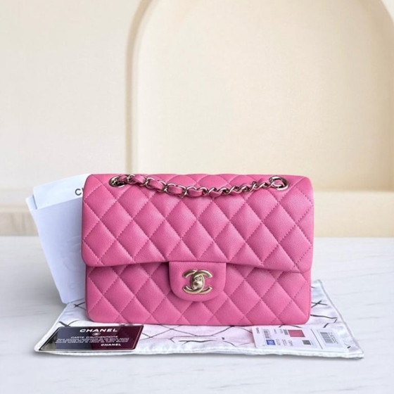 Image 1 of Bolso Chanel Classic Flap pequeño - Caviar 23CM, piel de becerro granulada acolchada, herrajes de oro rosa, Serie 28