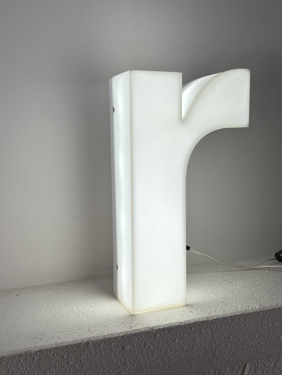 Image 1 of Vintage White Illuminated Sign Letter "R" - 70's