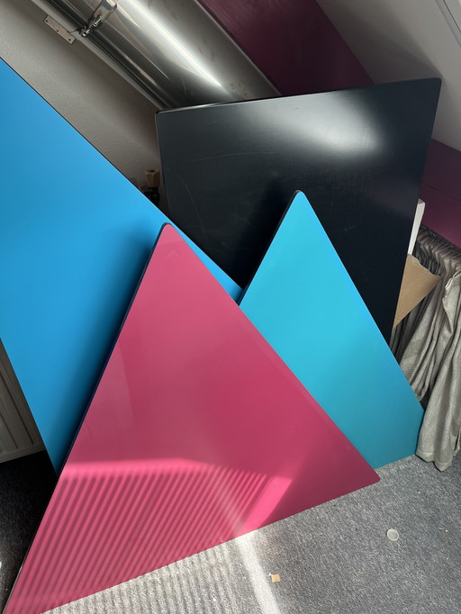 Eettafel magenta/aquamarijn - 6 pers.