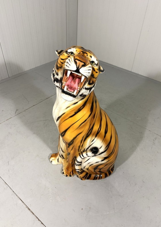 Image 1 of Grande tigre in ceramica, Italia, anni '70