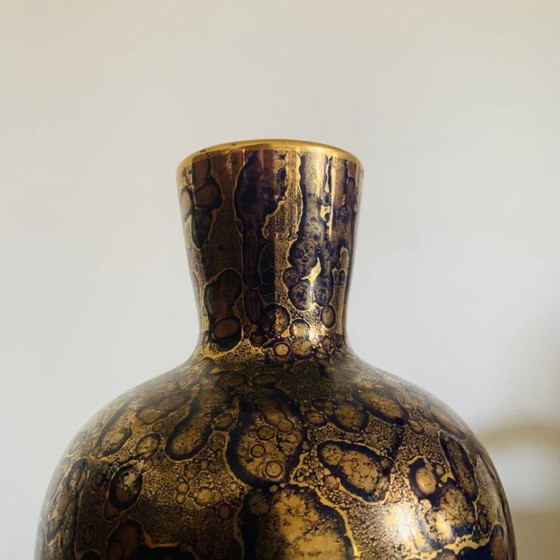 Image 1 of Blue and gold porcelain vase, Jean Mazeaud & Faverot, Ateliers JMF Sèvres