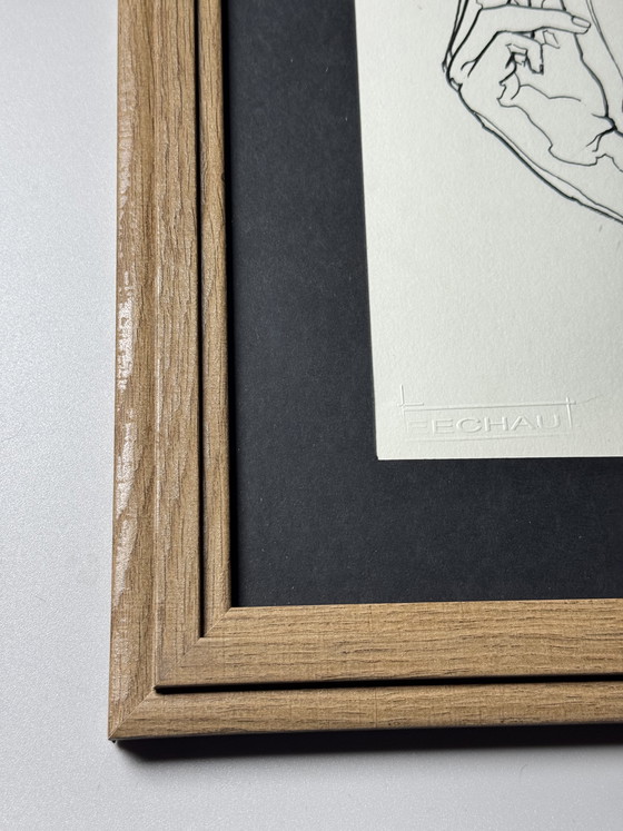 Image 1 of Eugène Eechaut (1928-2019) - framed ink diptych - 1980s, 