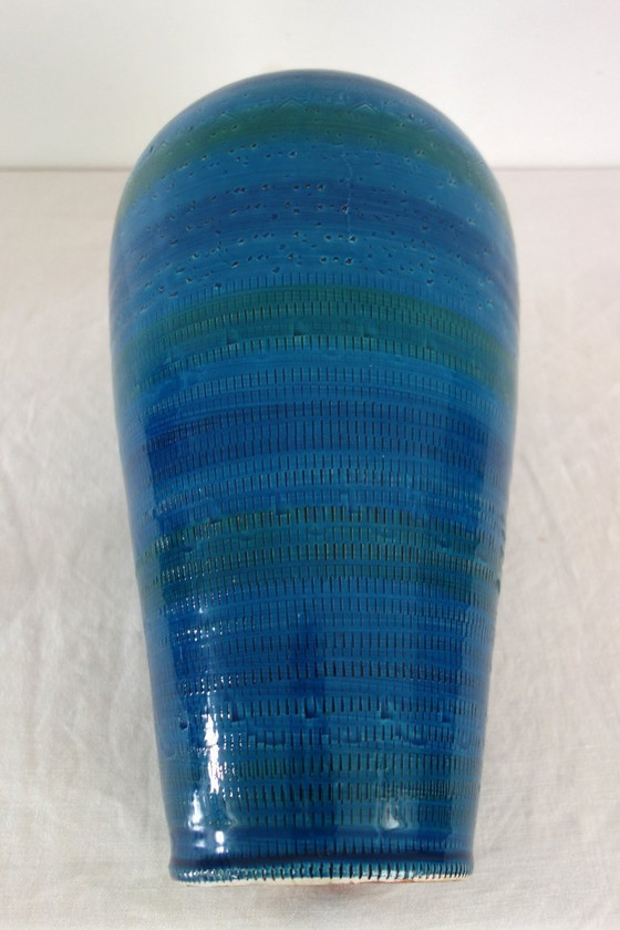 Image 1 of Large covered ceramic vase in the Bitossi style, Italy, 1970s