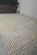 Order of 3 custom-made Moroccan rugs – Travertine with monk's robe pattern, Plain taupe and Plain natural white