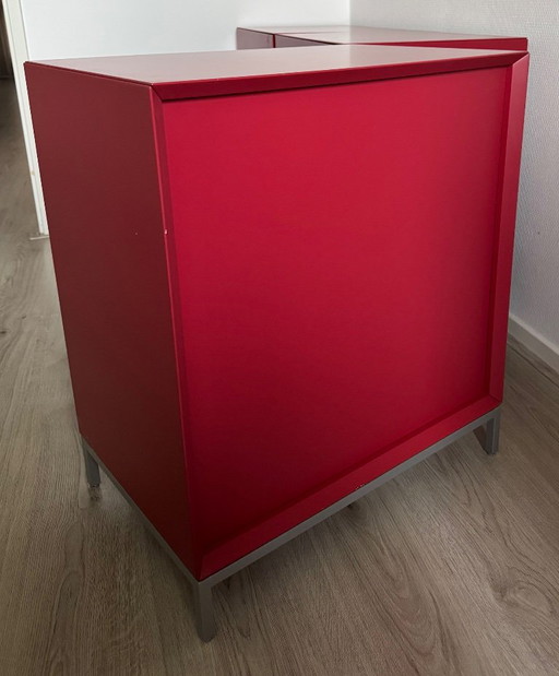 Pastoe Vision 90 - Credenza Originale Rossa a 3 Moduli – dressoirs, Metal (photo 2 of 10)
