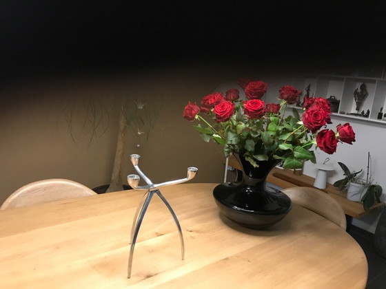 Image 1 of Candelieri vintage in alluminio lucidato a treppiede, periodo Space Age