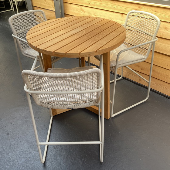 Image 1 of Borek Limone garden table - Ø90 with MIRA garden chair (set of 3)