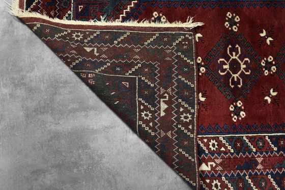 Image 1 of Vintage Red Hand-Woven Oriental Afghan Rug, 1970s
