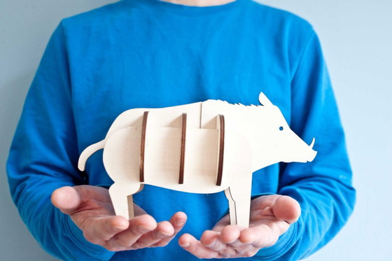 Image 1 of Tier (Wildschwein) - Holzornament Made in Italy von Ulap Design