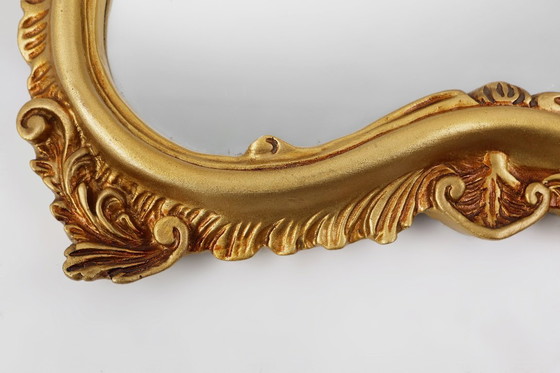 Image 1 of Specchio dorato in stile barocco di metà secolo, Francia, anni '50