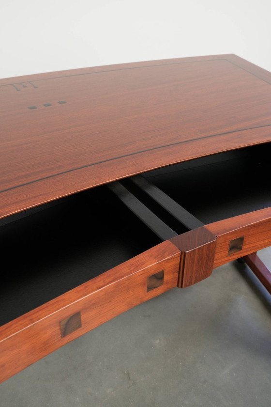 Très beau Bureau courbé de style Art Déco par Schuitema de la série Decoforma – Bureaux, Wood, Klassiek (photo 11 of 14)