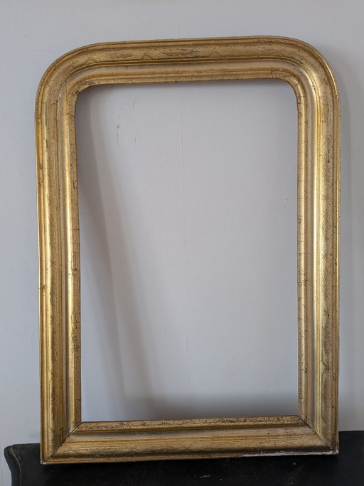 Antiker vergoldeter Spiegelrahmen (Louis Philippe, 1860) – lijsten, Wood