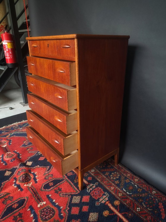 Vintage Midcentury Teak Chest of Drawers – Wood (photo 9 of 9)