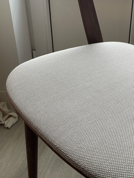 Image 1 of x6 Sedia Artisan Addo - Sedili in tessuto color noce scuro e grigio