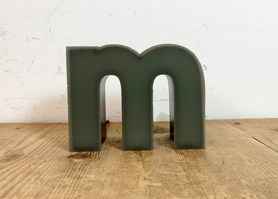 Image 1 of Vintage Grey Illuminated Letter M, 1970s