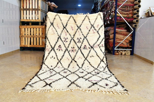  Alfombra marroquí vintage Beni Ourain – 235 x 143 cm