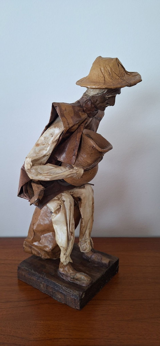 Figura de Papel Maché Hombre con Jarra, Esculturas, Cerámica, Beige (foto 7 de 7)